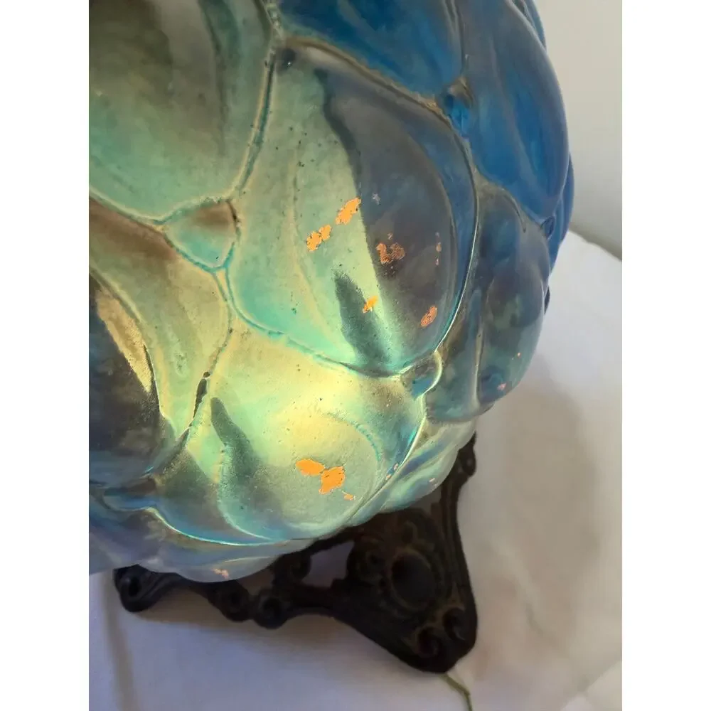 Vtg 1970s Hollywood Regency EF & EF Industries Blue Light Up Lamp